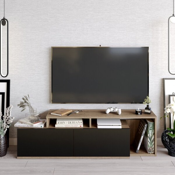 Έπιπλο TV Nexera-Walnut, Μαύρο