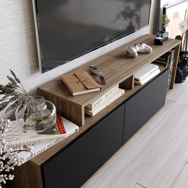 Έπιπλο TV Nexera-Walnut, Μαύρο