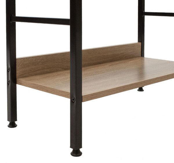 Βιβλιοθήκη Ramon φυσικό μαύρο 60x28x125,5 cm
