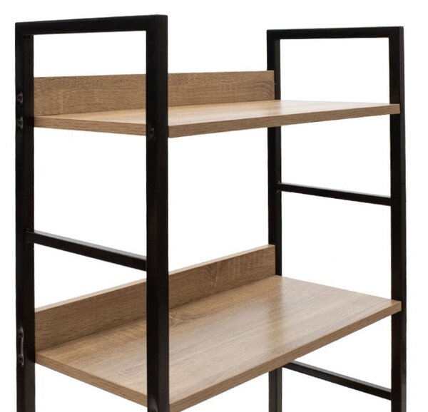 Βιβλιοθήκη Ramon φυσικό μαύρο 60x28x125,5 cm
