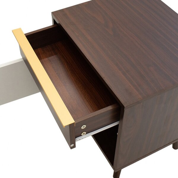 Κομοδίνο Nastia Dark Walnut 48x39x53 cm