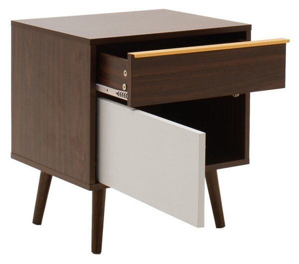 Κομοδίνο Nastia Dark Walnut 48x39x53 cm
