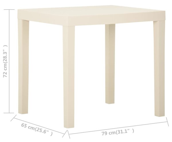 VidaXL Τραπέζι Κήπου Λευκό 79 x 65 x 72 εκ. Πλαστικό