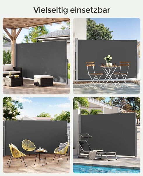 Πλευρική τέντα, Songmics, 180 x 350 cm, Γκρι