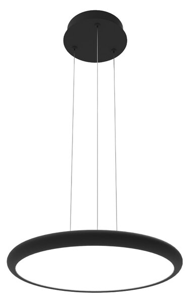 Viokef Κρεμαστό φωτιστικό LED Benett, μαύρο, Ø 50 cm, μέταλλο/ακρυλικό, ρυθμιζόμενος, Μαύρο, Σαλόνι / τραπεζαρία, Αλουμίνιο, σύγχρονο
