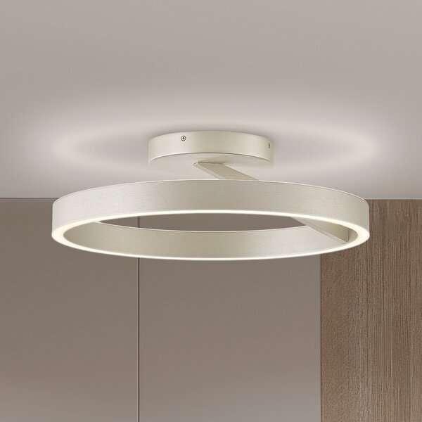 Viokef Φωτιστικό οροφής LED Saturn, Ø 50 cm, κρεμ-ασημί, μέταλλο, ρυθμιζόμενος, Μπεζ, Σαλόνι / τραπεζαρία, Μέταλλο, σύγχρονο