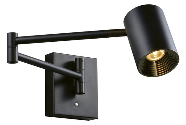 Viokef Φωτιστικό τοίχου LED Melina, μαύρο, βάθος 55 cm, μεταλλικό, με δυνατότητα, ρυθμιζόμενος, Μαύρο, Σαλόνι / τραπεζαρία, Αλουμίνιο, σύγχρονο