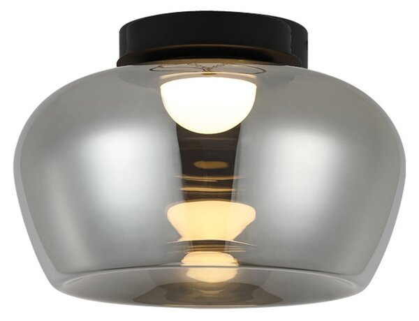Viokef Φωτιστικό οροφής LED Nadia, Ø 38 cm, γκρι καπνιστό, γυαλί, Γκρι, Σαλόνι / τραπεζαρία, Γυαλί