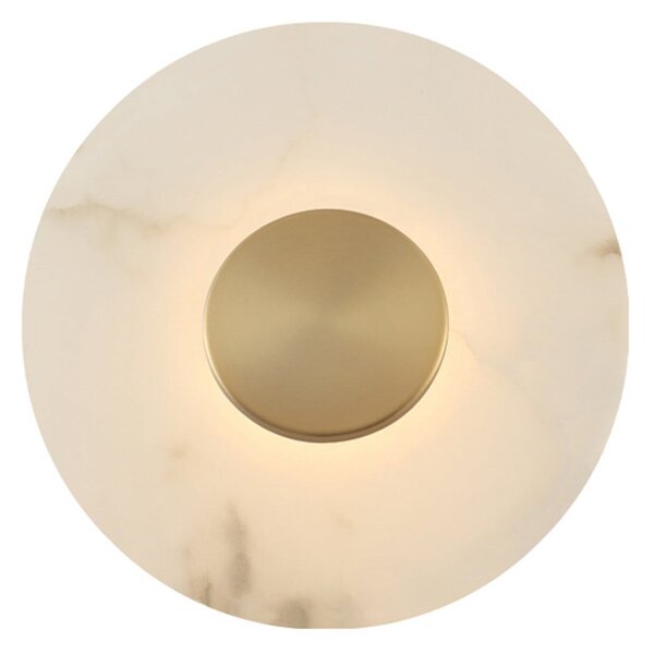 Viokef Φωτιστικό τοίχου LED Allison, χρυσό/λευκό, Ø 30 cm, μέταλλο, Χρυσό / Ορείχαλκου, Σαλόνι / τραπεζαρία, Πλαστικό