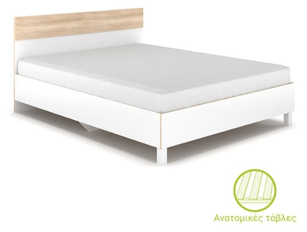 Κρεβάτι διπλό 160x200 cm Awell 14378 Sonoma/Λευκό