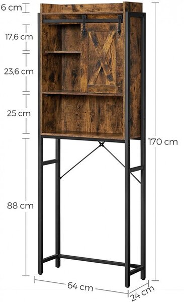 Ραφιέρα τουαλέτας Vasagle, 64x24x171cm