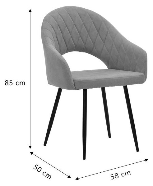 Πολυθρόνα Macie υφασμάτινη antic καφέ - μαύρο 58x50x85 cm
