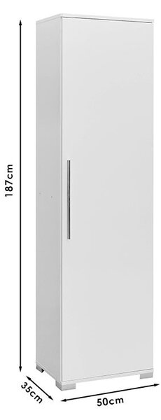 Ντουλάπα Diamond1 λευκό γυαλιστερό 50x35x187cm