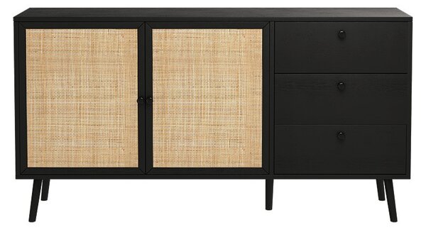 Κονσόλα Oslo μαύρη με χρώμα φυσικού ξύλου 150x39x79 cm