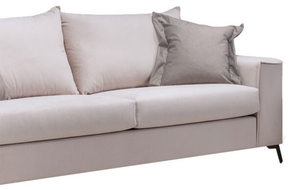 Καναπές Verona 3 θέσεων κρεμ - mocha μαξιλάρια 225x93x100 cm
