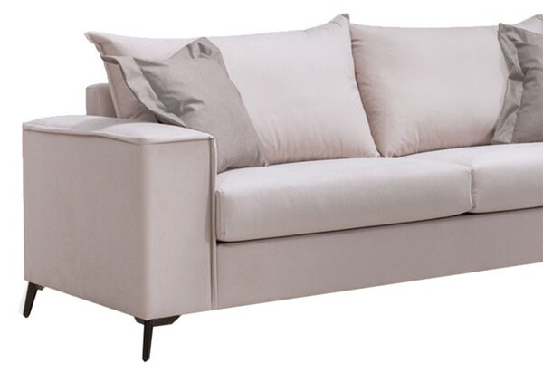 Καναπές Verona 3 θέσεων κρεμ - mocha μαξιλάρια 225x93x100 cm