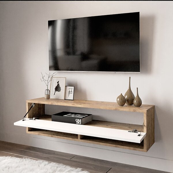Έπιπλο TV de perete Roscoe Δρυς Λευκό 100x31.5x29.5cm