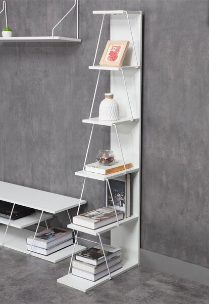 Βιβλιοθήκη mini Tars λευκή 50x22x150 cm