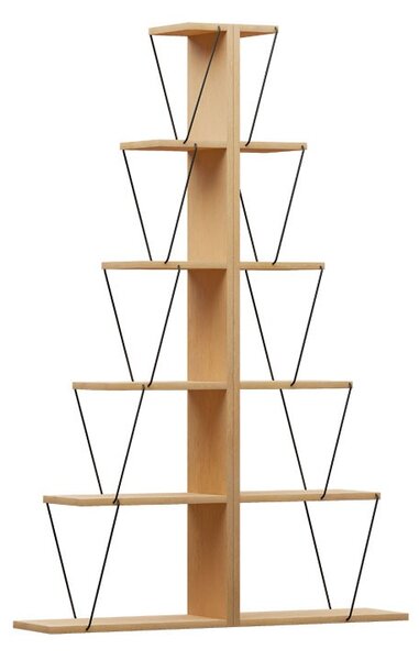 Βιβλιοθήκη mini Tars Sonoma - μαύρο 130x22x146 cm
