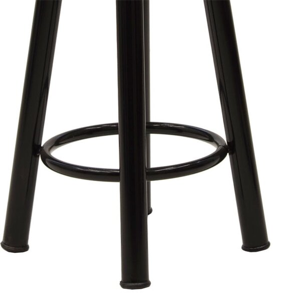 Σκαμπό μπαρ Onyx δρυς ξύλο - μέταλλο μαύρο lucios D33x77 cm