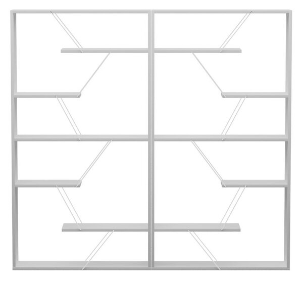 Βιβλιοθήκη Tars γκρι - λευκή 168x24x157 cm