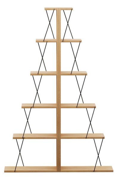 Βιβλιοθήκη mini Tars Sonoma - μαύρο 130x22x146 cm