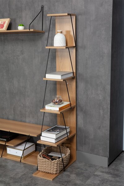 Βιβλιοθήκη mini Tars Sonoma - μαύρο 50x22x150 cm