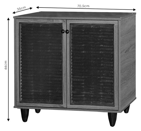 Παπουτσοθήκη Ronan σε χρώμα Καρυδί 70.5x35x.66cm
