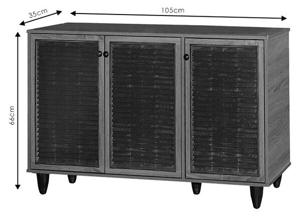 Παπουτσοθήκη Ronan σε φυσικό ξύλο 105x35x.66cm