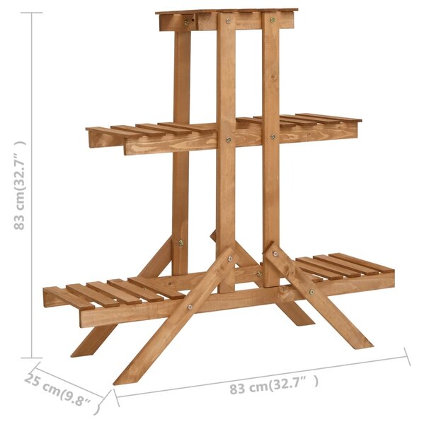 VidaXL Ραφιέρα Φυτών 83 x 25 x 83 εκ. από Ξύλο Ελάτης