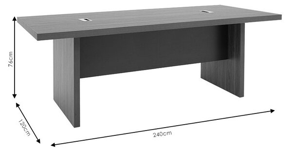 Τραπέζι συνεδριάσεων Oscar 5 cm Καρυδί-Ανθρακί 240x120x76 cm
