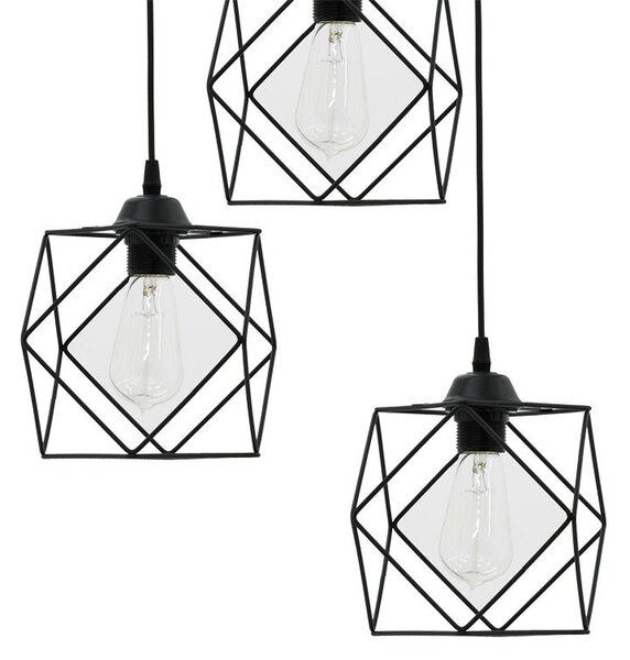 Φωτιστικό οροφής cu 3 lumini Karin E27 μαύρο 30x30x90 cm