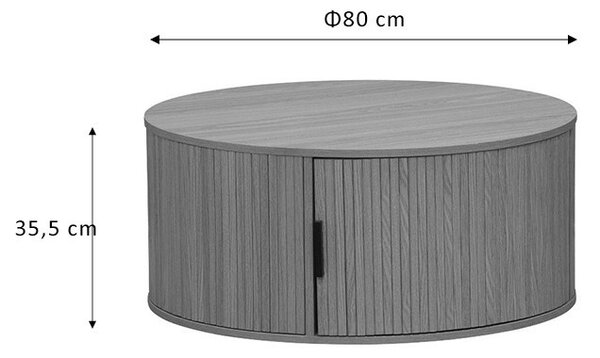 Τραπεζάκι σαλονιού Scandi MDF φυσικό χρώμα ξύλου D80x35.5cm