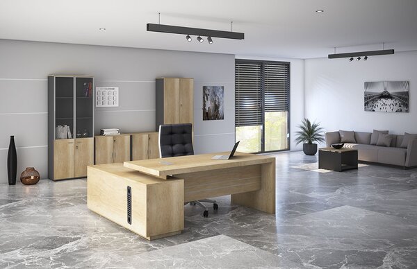 Executive δεξί γωνιακό γραφείο Minimal 200x170x75 cm