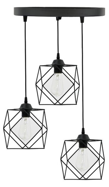 Φωτιστικό οροφής cu 3 lumini Karin E27 μαύρο 30x30x90 cm