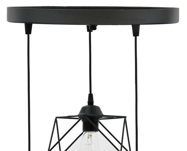 Φωτιστικό οροφής cu 3 lumini Karin E27 μαύρο 30x30x90 cm