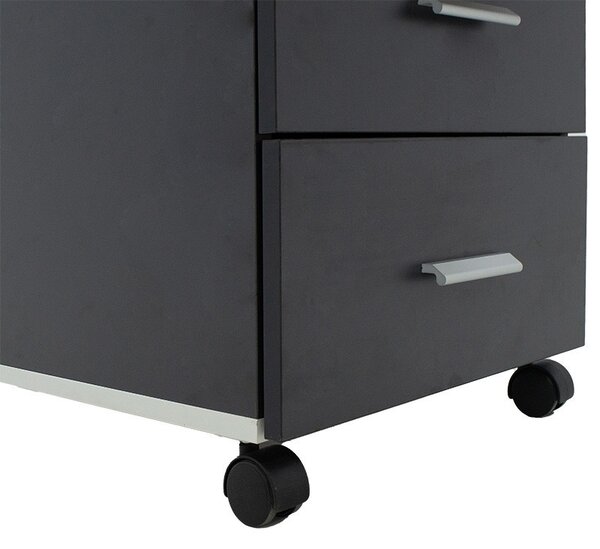 Συρταριέρα pe ρόδες Oscar 3 συρτάρια Καρυδί - carbon 40x48x63cm