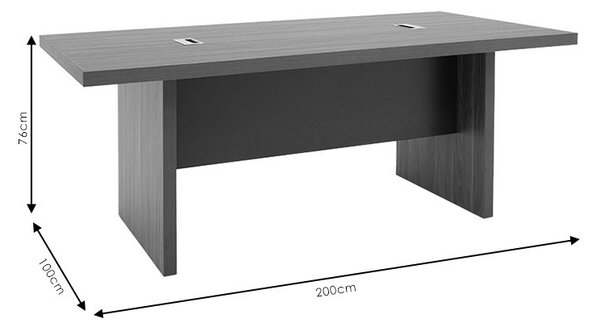 Τραπέζι συνεδριάσεων Oscar 5 cm Καρυδί-Ανθρακί 200x100x76 cm