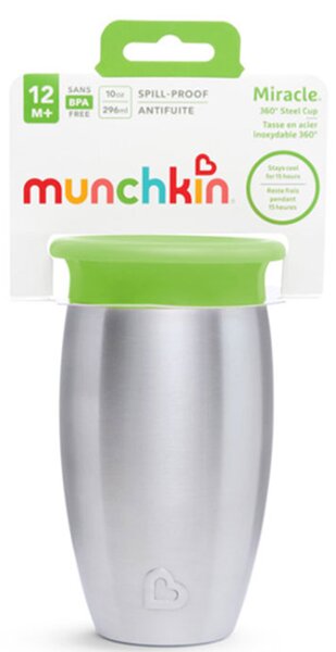 Ποτήρι Εκπαιδευτικό 296ml Munchkin Miracle Stainless Steel Cup Green