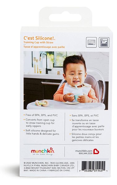 Ποτήρι Εκπαιδευτικό 118ml Με Καλαμάκι Munchkin C'Est Silicone Mint