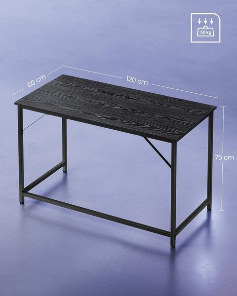 Γραφείο Vasagle Μαύρο, 120x60x75 cm