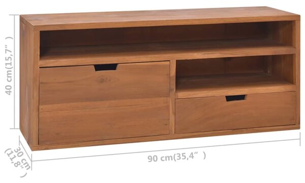 VidaXL Έπιπλο Τηλεόρασης 90 x 30 x 40 εκ. από Μασίφ Ξύλο Teak