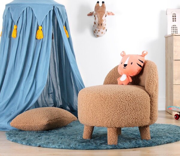 Σκαμπό Reza Camel 45x47 cm