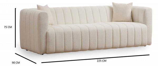 3θέσιος καναπές Sana Κρεμ 230x80 cm