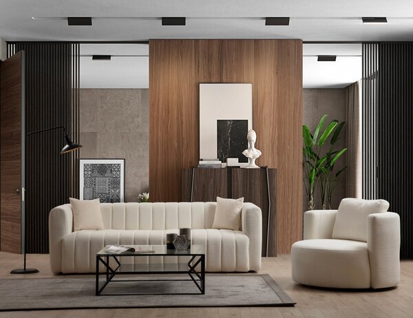 3θέσιος καναπές Sana Κρεμ 230x80 cm