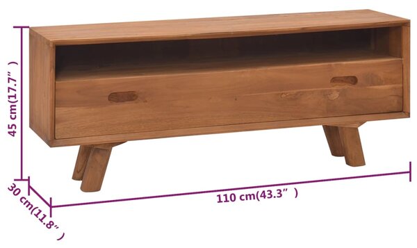 VidaXL Έπιπλο Τηλεόρασης 110 x 30 x 45 εκ. από Μασίφ Ξύλο Teak