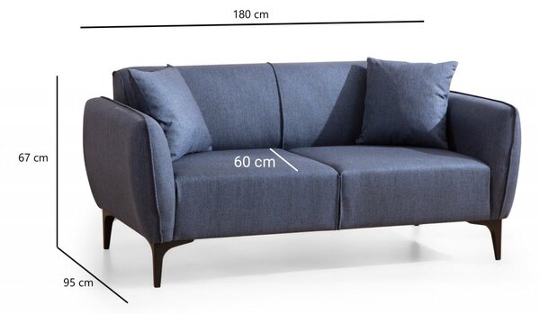 2θέσιος καναπές Naura Navy Μπλε 185x55 cm