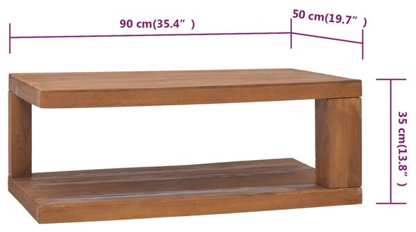 VidaXL Τραπεζάκι Σαλονιού 90 x 50 x 35 εκ. από Μασίφ Ξύλο Teak