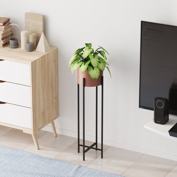 Διακοσμητική Γλάστρα GED025B Χάλκινο 23x78x23 cm