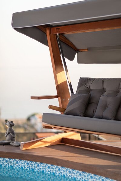 Κούνια Κήπου 3 Θέσεων Luna Deluxe 2600, Ανθρακί, 260x200x195 cm